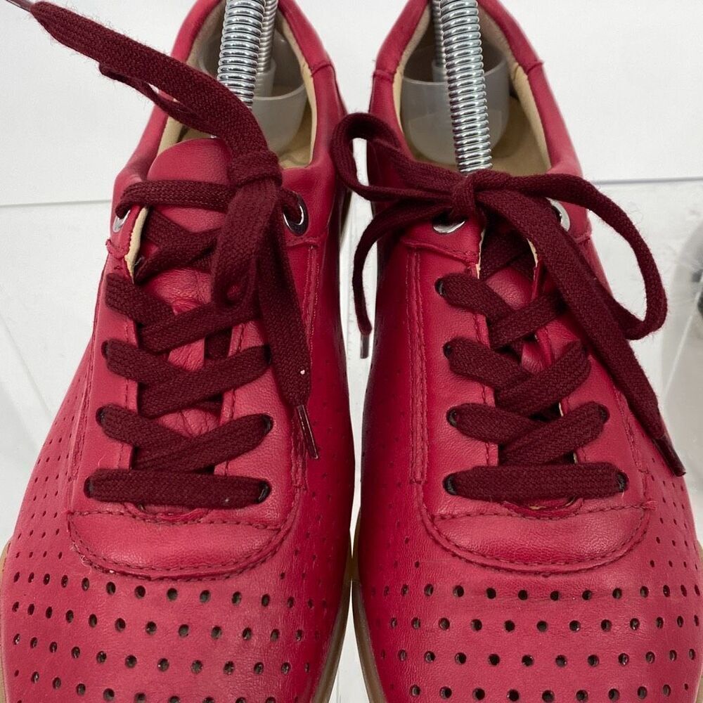 Ara Women's Leather Lace Up High Soft Comfort‎ Sneaker Shoes Red Size 6.5 - Picture 5 of 11